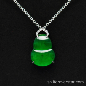 18k White Goridhe Jadeite Cucurbit Pendant